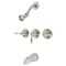Kingston Brass KB236ALPN Three-Handle Tub and Shower Faucet, Polished Nickel KB236ALPN - alternate 1